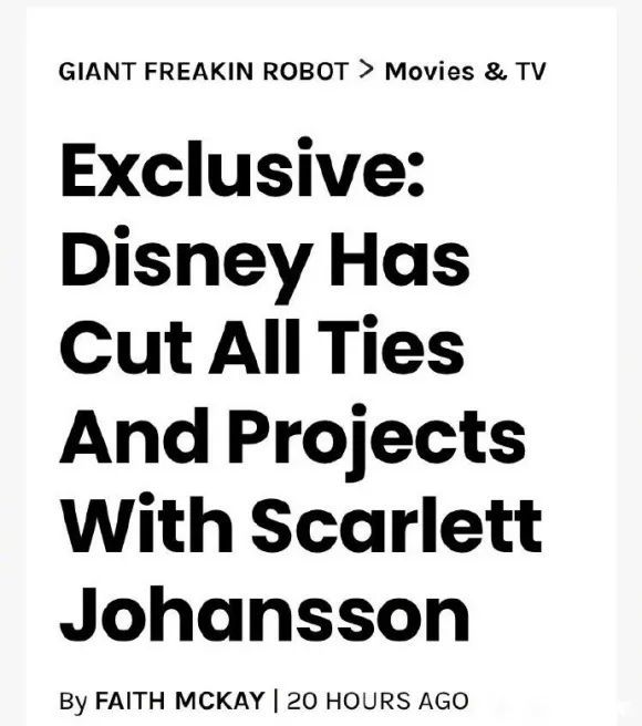Disney fired Scarlett Johansson!