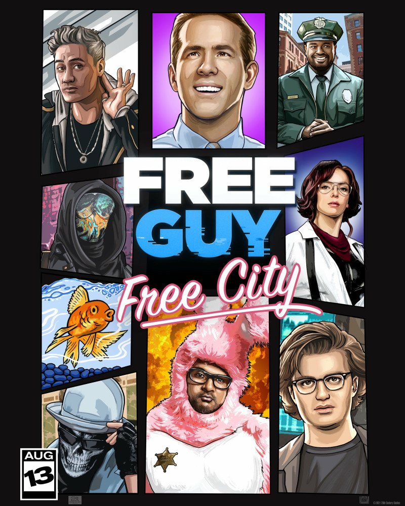 The poster of "Free Guy" is too interesting, 1 movie and 8 games