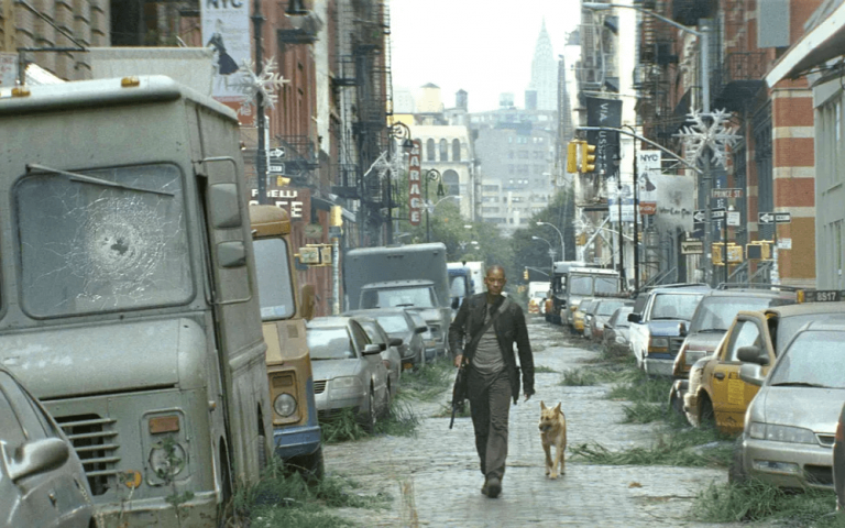 "I Am Legend": a template for apocalyptic games, one person and one dog guarding the zombie city