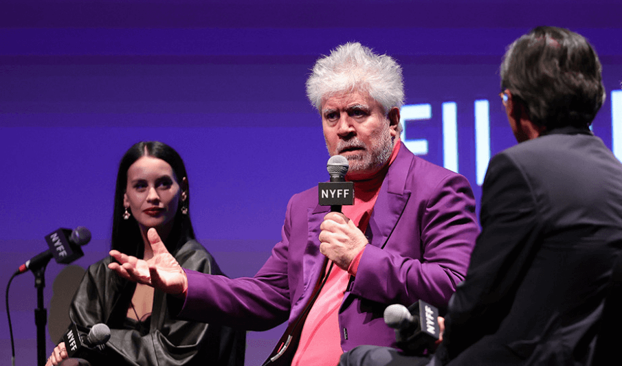 "Parallel Mothers" premiered at the New York Film Festival, with Tilda helping Almodóvar