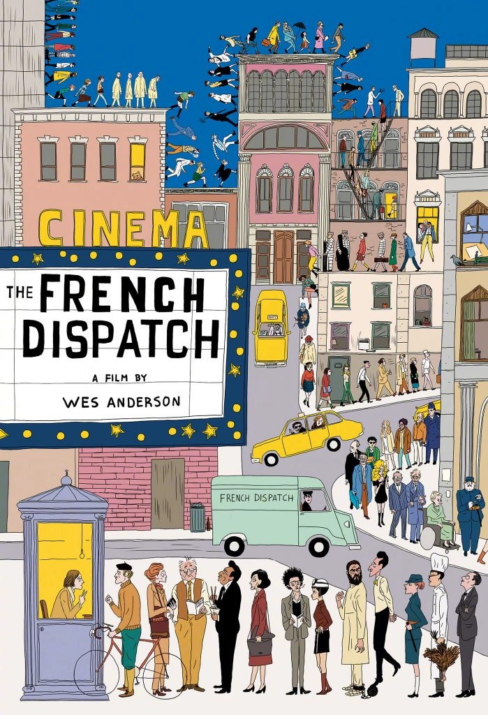 "The French Dispatch" releases a new poster, characters line up to buy tickets
