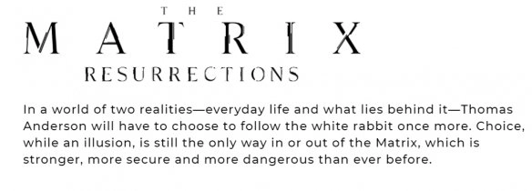 "The Matrix: Resurrections" part of the plot sharing: Reveal the special features of the new Matrix!