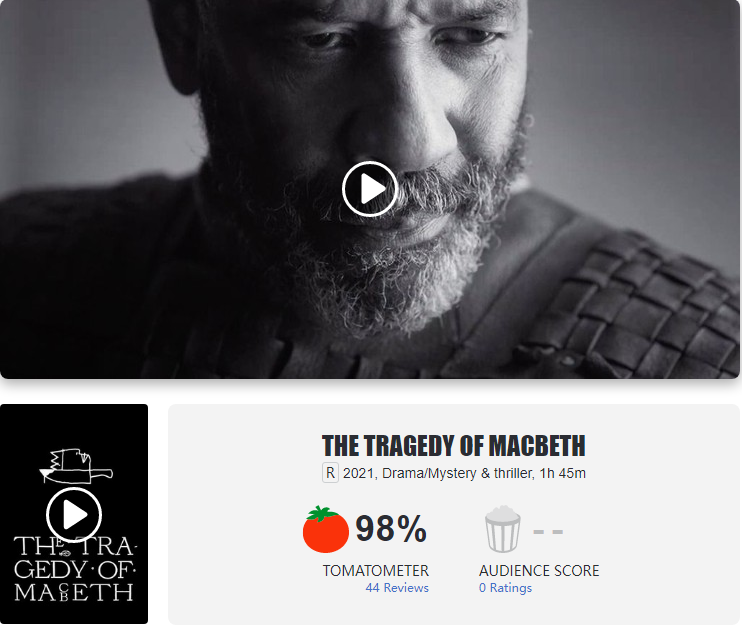 "The Tragedy of Macbeth" released a new official trailer