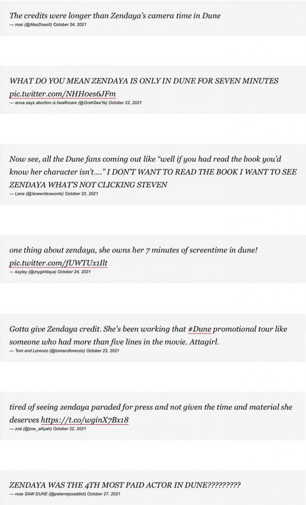 Fans are angry that there are few  Zendaya scenes in "Dune"