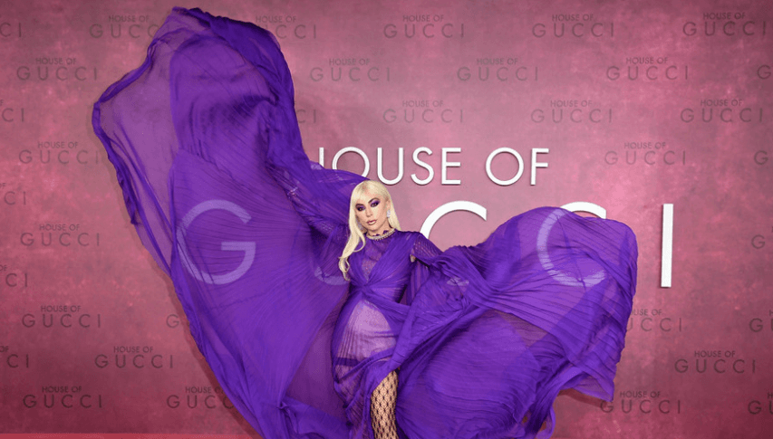 "House of Gucci" premiered in London, Lady Gaga & Adam Driver hugged intimately on the red carpet