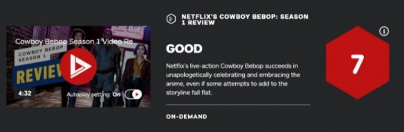 Netflix's "Cowboy Bebop" live-action drama IGN scores 7 points, some of the plot makes fans upset