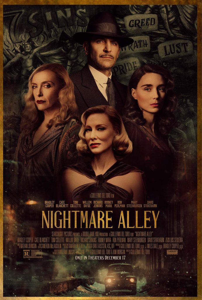 "Nightmare Alley" will be online streaming on HBO Max and Hulu in February 1st