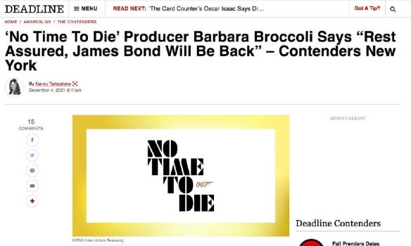 "007" producer Barbara Broccoli confirms that the protagonist of the future "007" series will still be James Bond