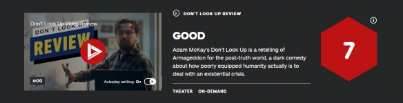 "Don't Look Up" IGN score 7 points: a black comedy that badly responds to an existential crisis