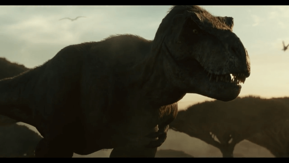 "Jurassic World: Dominion" warm-up clip: Tyrannosaurus rex lost to Giganotosaurus