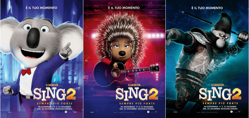 "Sing 2" reveals new character posters, it will be released in North America on December 22
