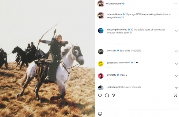 To commemorate the 20th anniversary of the release of The Lord of the Rings, Legolas actor shares behind-the-scenes photos