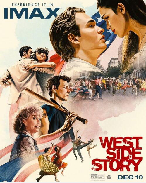 "West Side Story" releases the IMAX version of the poster, the hero and the hero look at each other affectionately