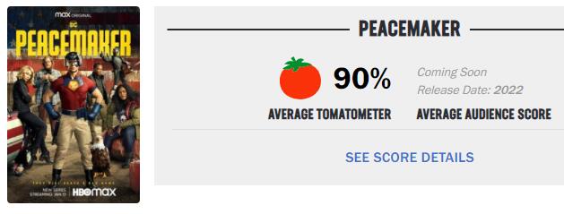 DC drama "Peacemaker" Rotten Tomatoes starts 90%