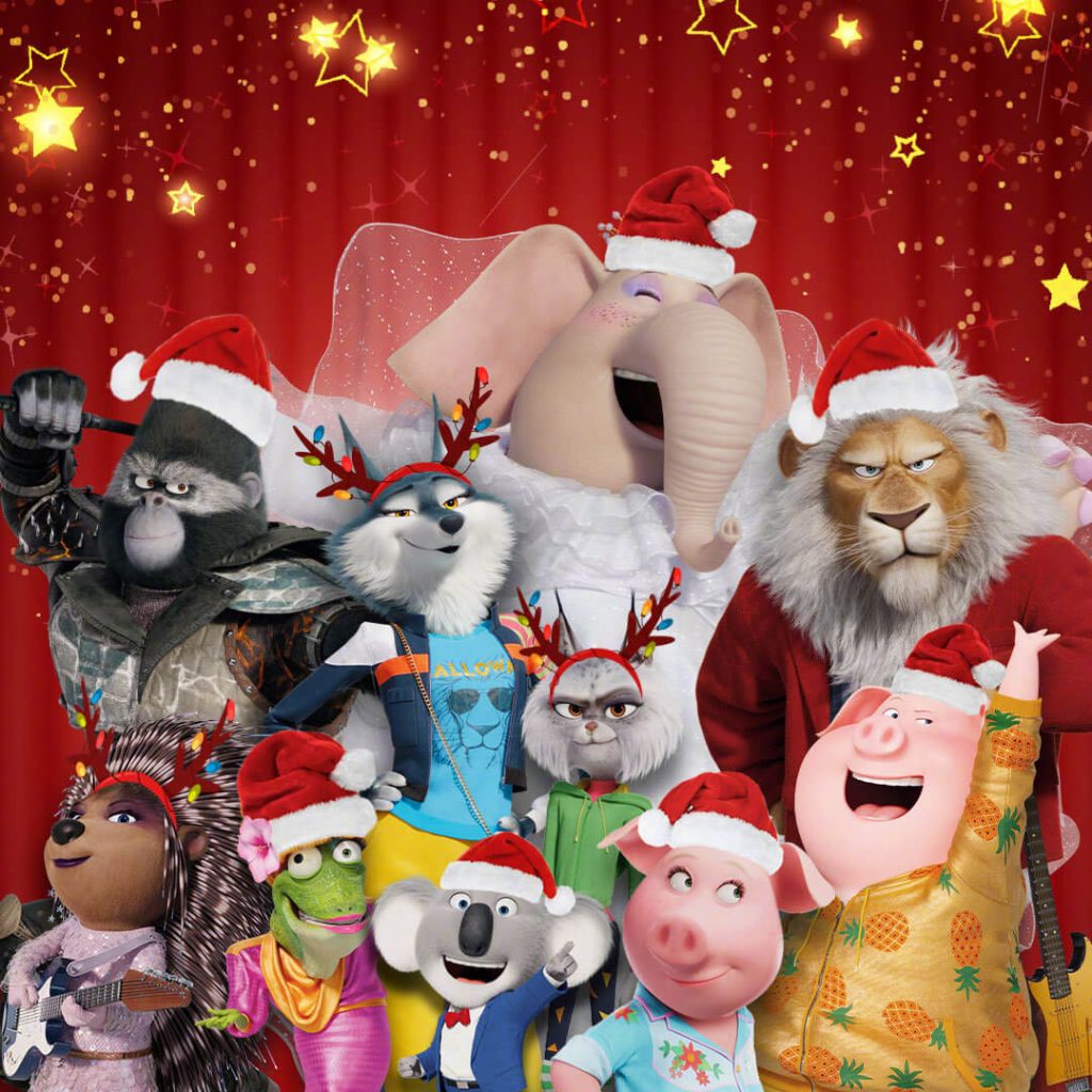 "Sing 2" released a Christmas poster: the animals are dressed up very festive