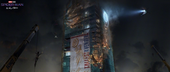 "Spider-Man: No Way Home" released an artistic concept pictures, three generations of Spider-Man standing on top of the statue