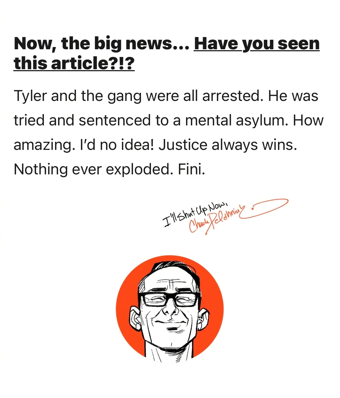 "Fight Club" original author Chuck Palahniuk responds to the Chinese "special edition" ending