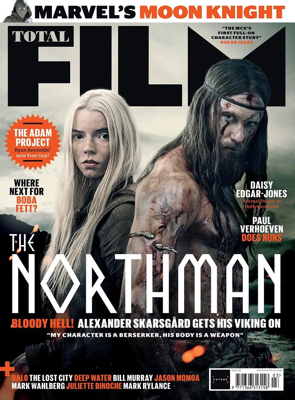 Alexander Skarsgård and Anya Taylor-Joy in the new issue of "Total Film" magazine