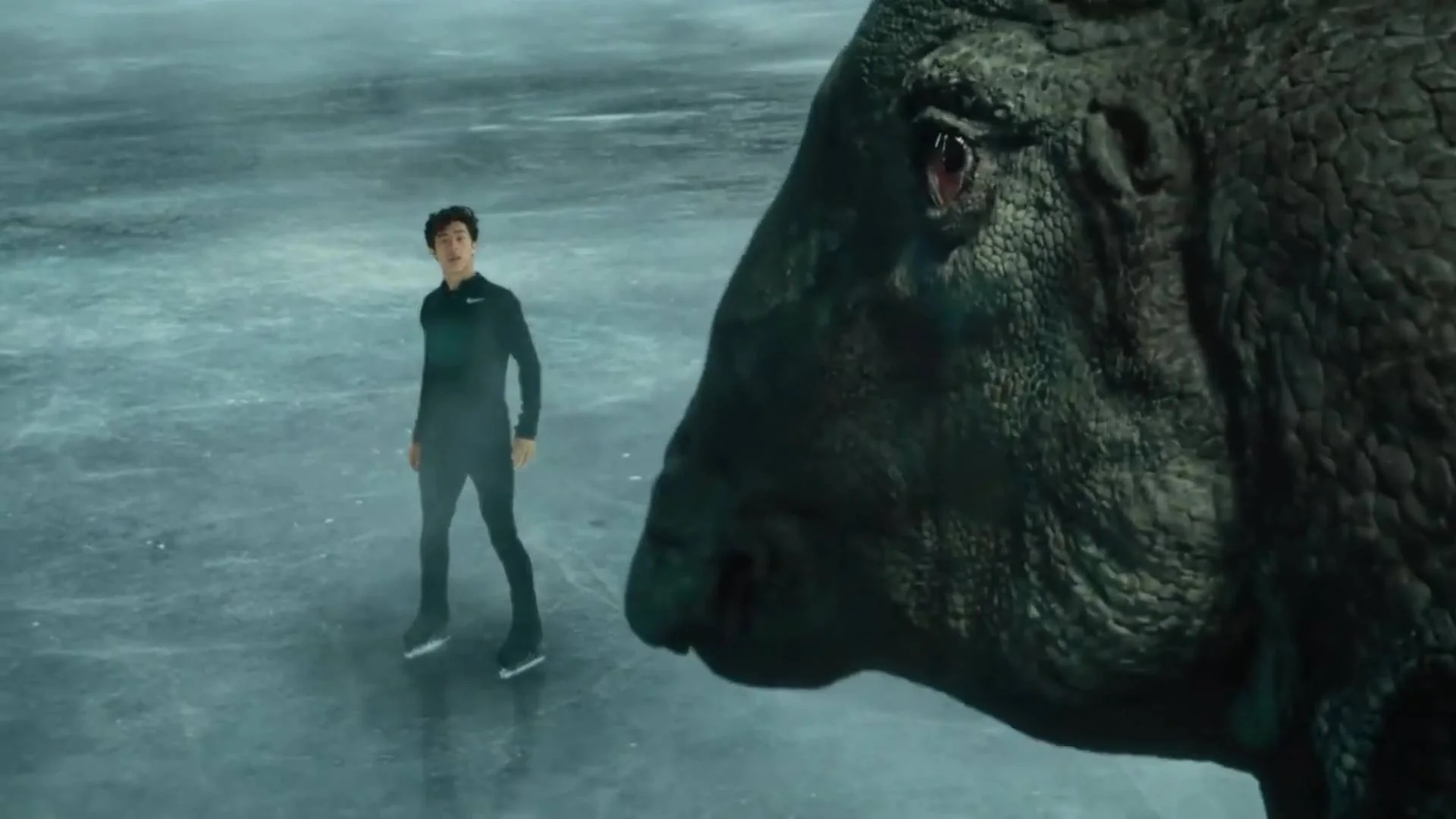 Jurassic World Dominion x NBC Olympics Spot, athletes meet giant dinosaurs
