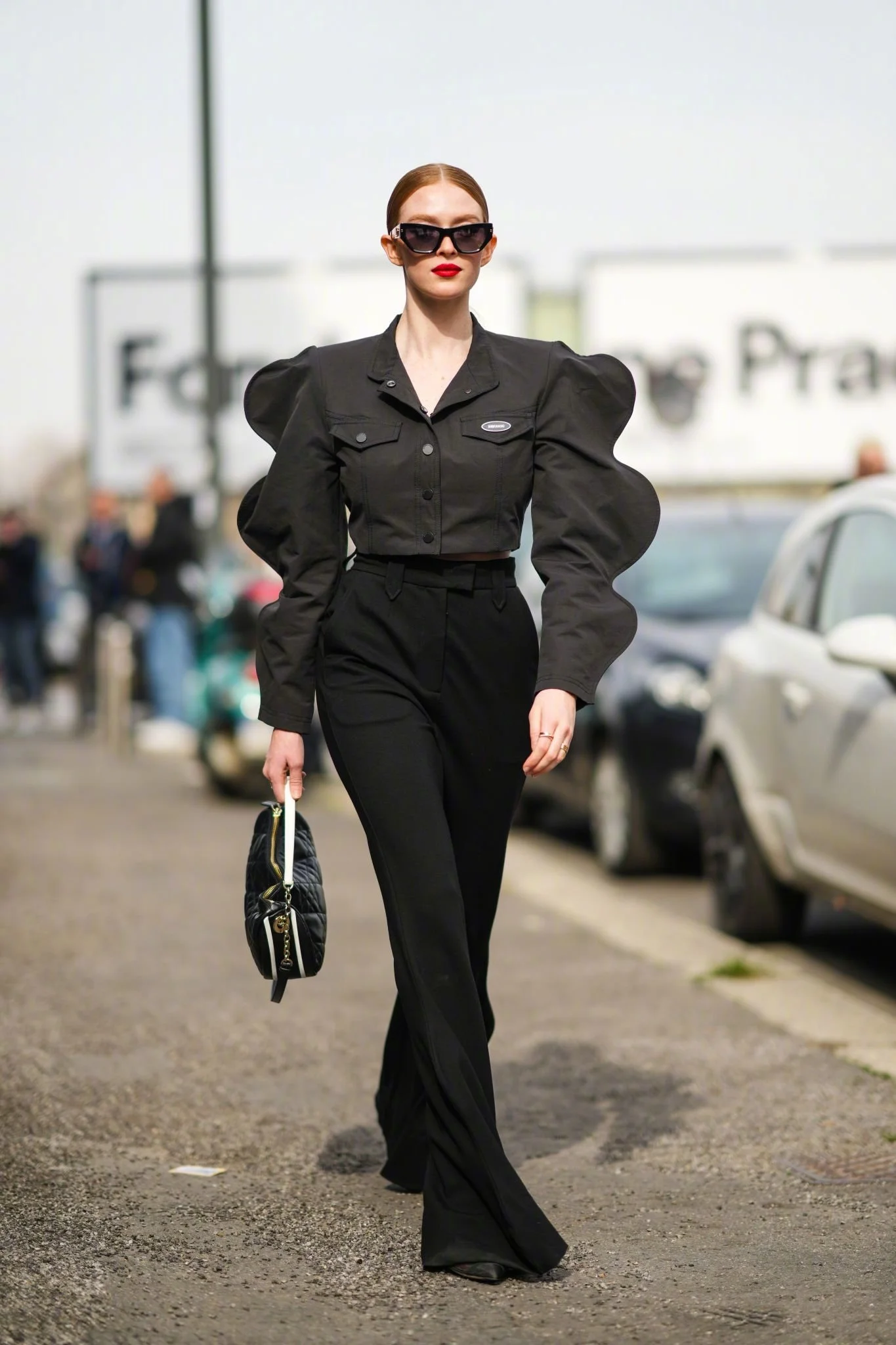 Larsen Thompson at the Milan Fashion Week show