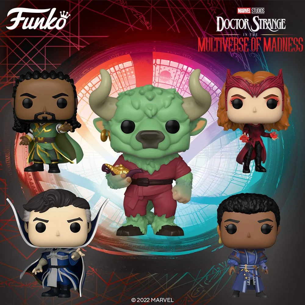 A set of "Doctor Strange in the Multiverse of Madness" Funko toy pre-sale images exposed