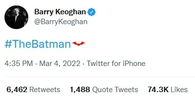 Barry Keoghan tweets about "The Batman"