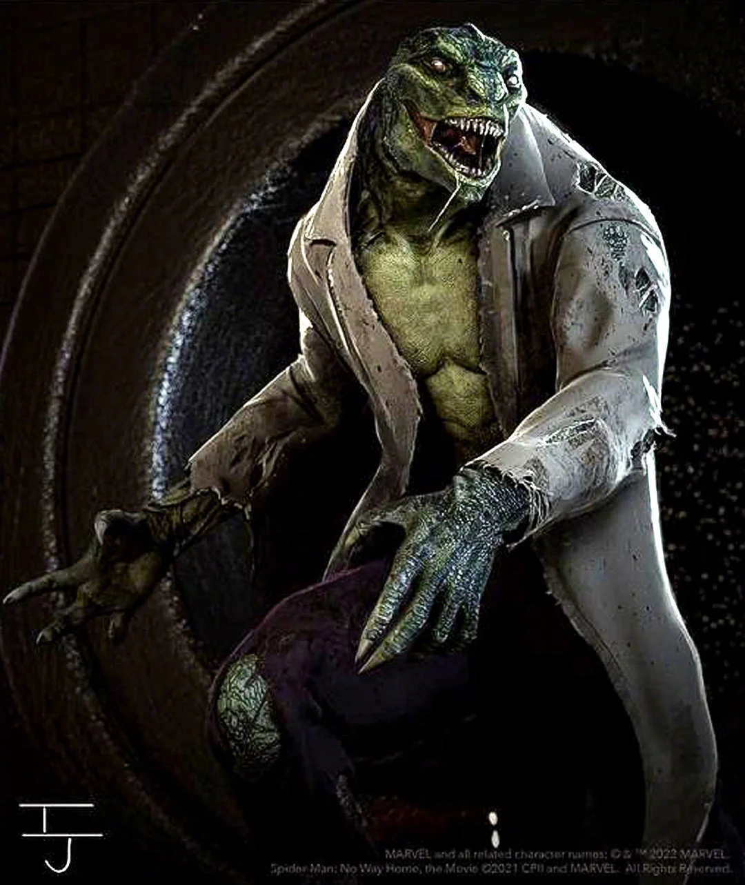 Early concept design for Lizard in 'Spider-Man: No Way Home' revealed