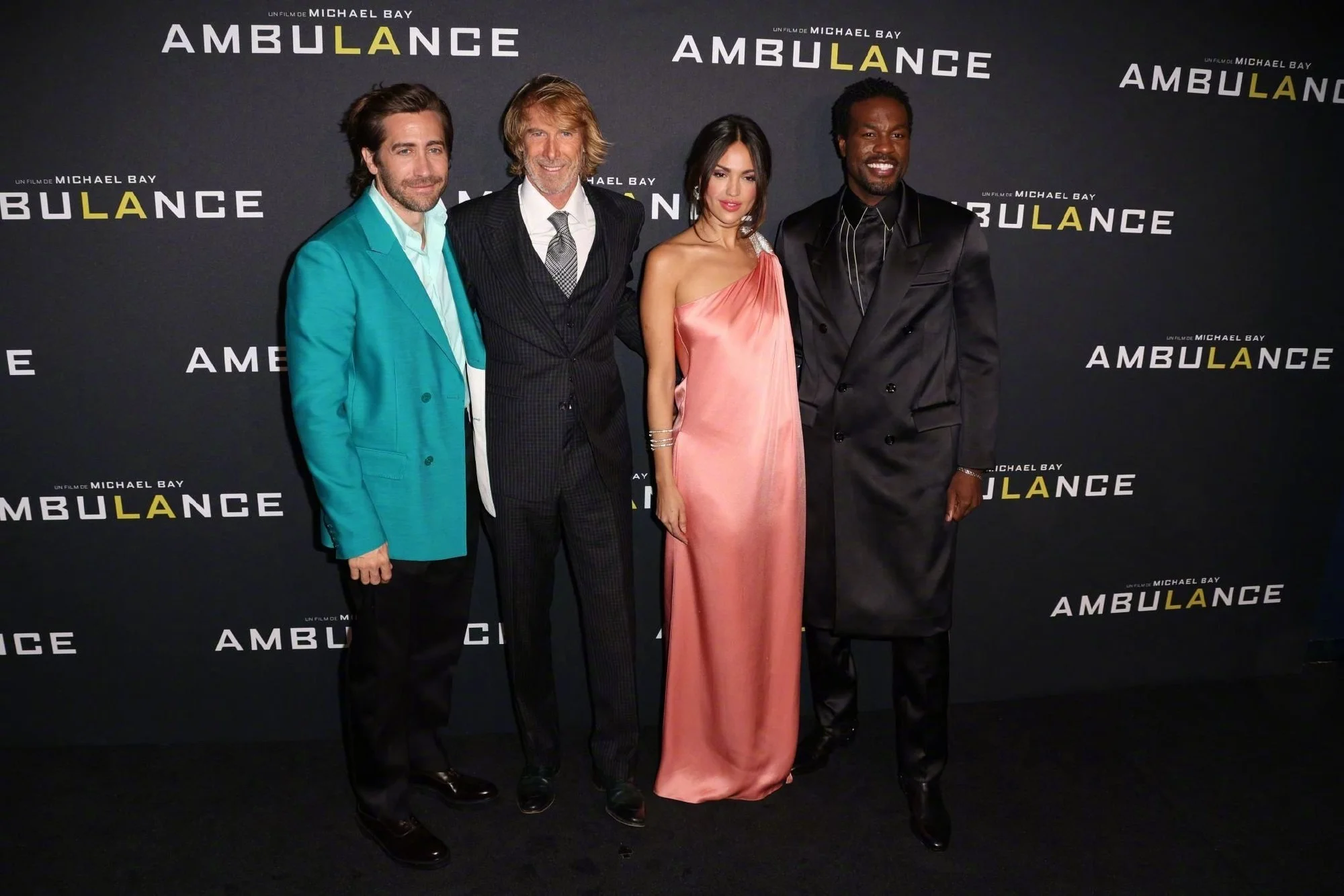 Jake Gyllenhaal, Yahya Abdul-Mateen II, Eiza González, Michael Bay attend "Ambulance" Paris premiere​​​