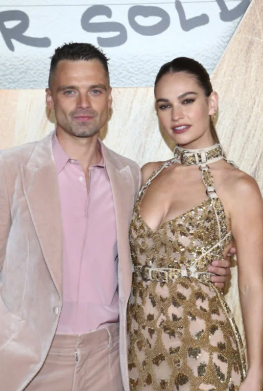 Lily James and Sebastian Stan attend the premiere of the season finale of "Pam & Tommy" 