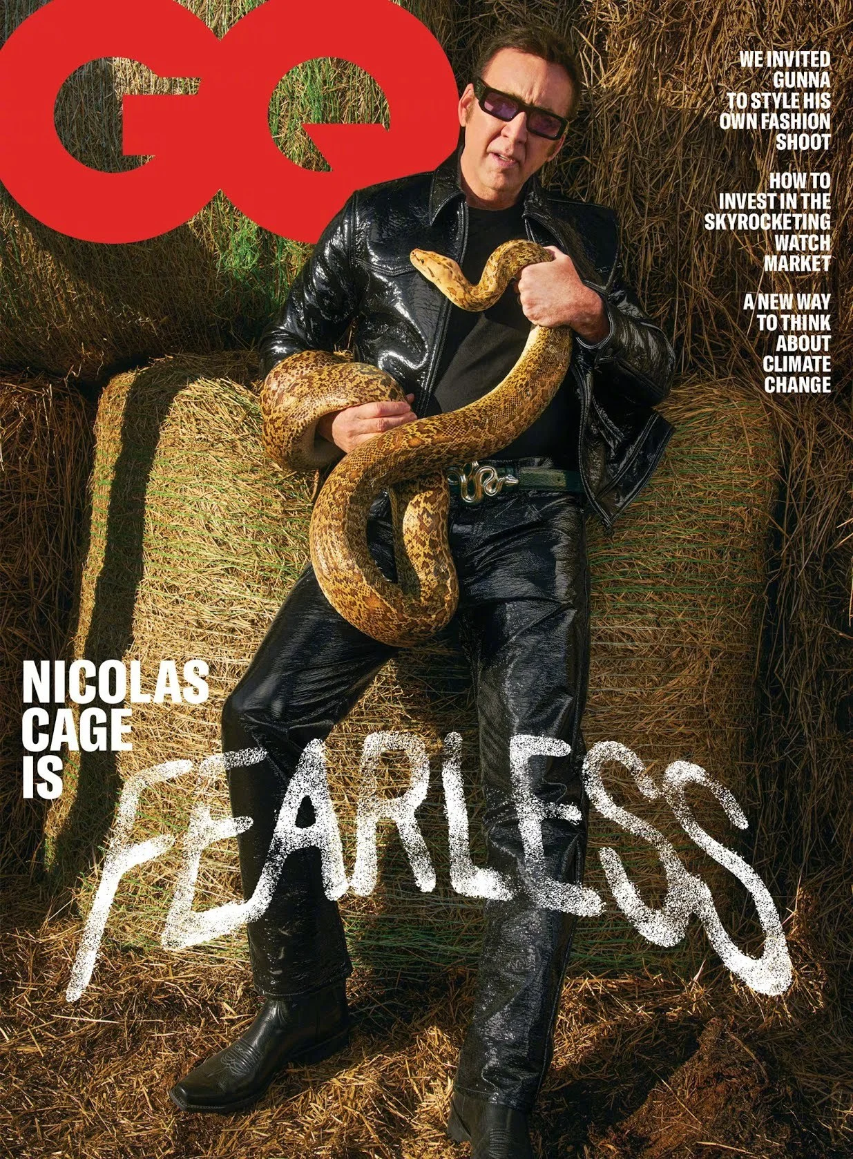 Nicolas Cage on the cover of the April issue of GQ magazine