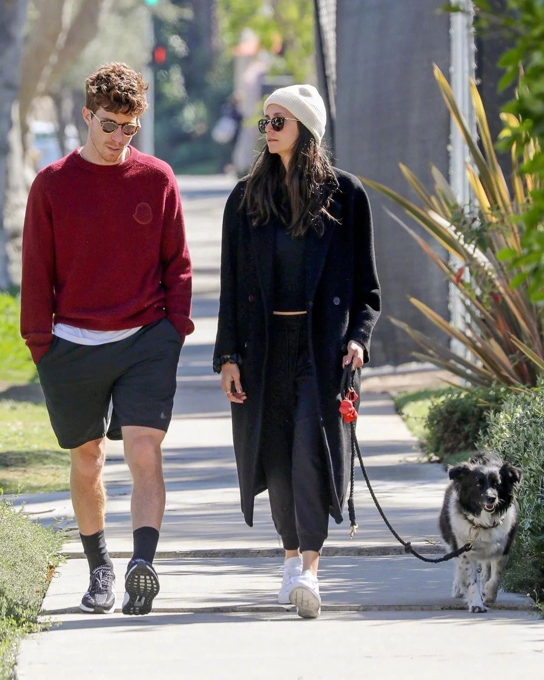 Nina Dobrev and Shaun White walking the dog