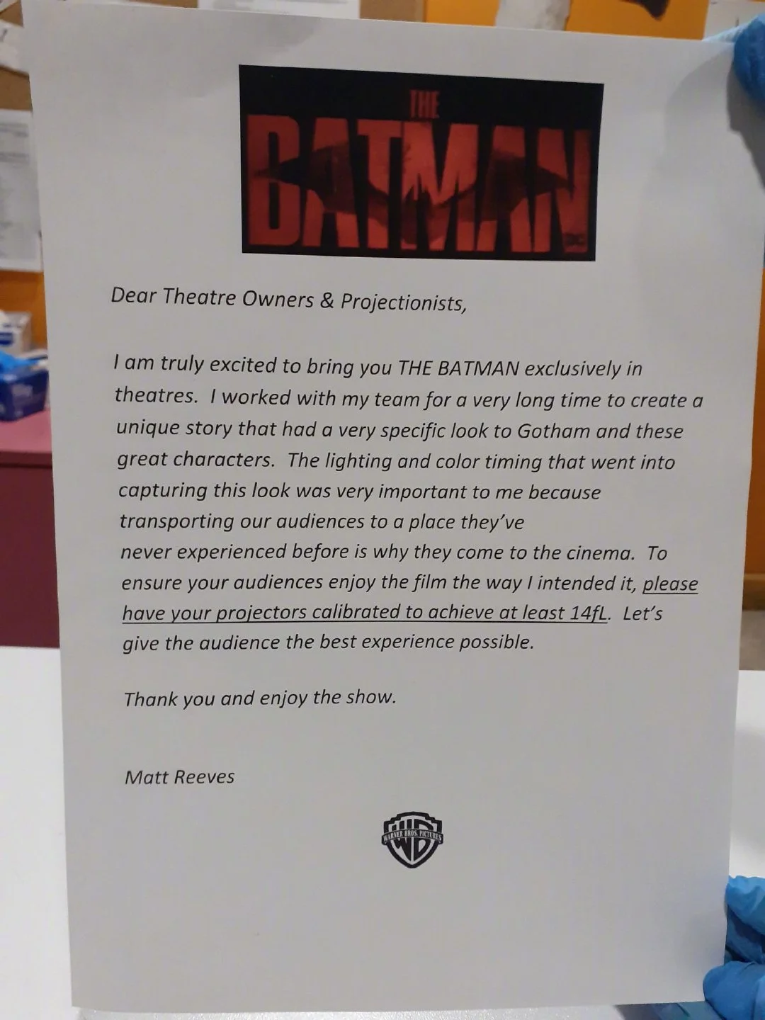 'The Batman' director Matt Reeves asks theaters worldwide to adjust projection brightness