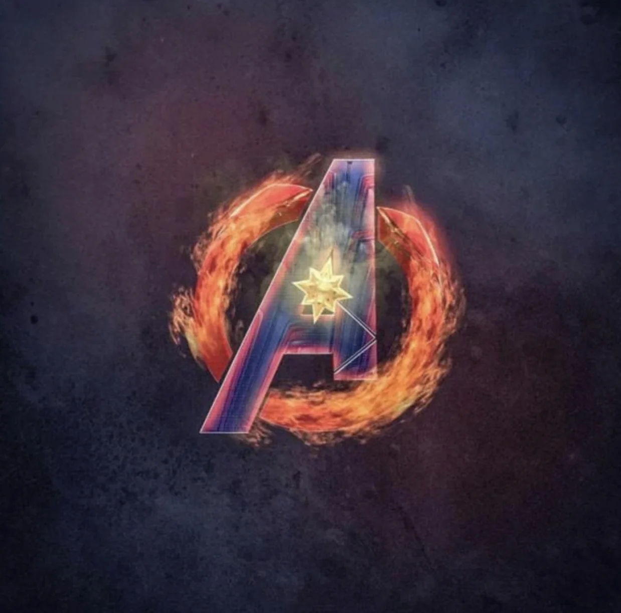 "Avengers: Endgame": Avengers logo with the personal characteristics of Marvel heroes
