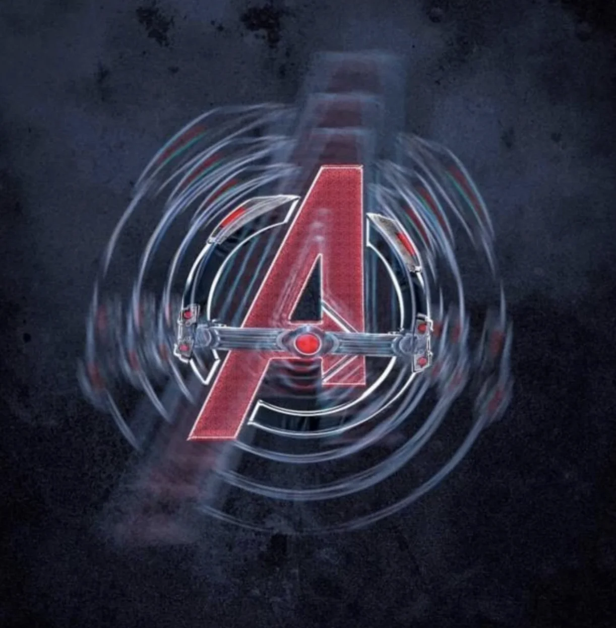 "Avengers: Endgame": Avengers logo with the personal characteristics of Marvel heroes