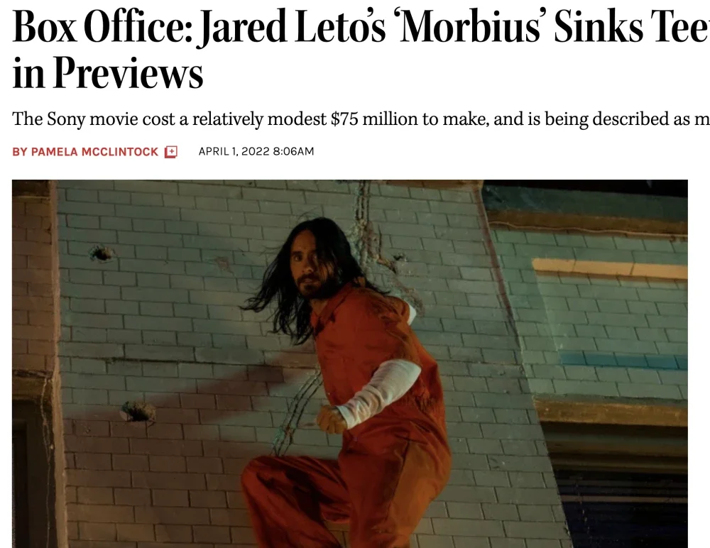 "Mobius": The budget is low, the outside world overestimates Leto's appeal
