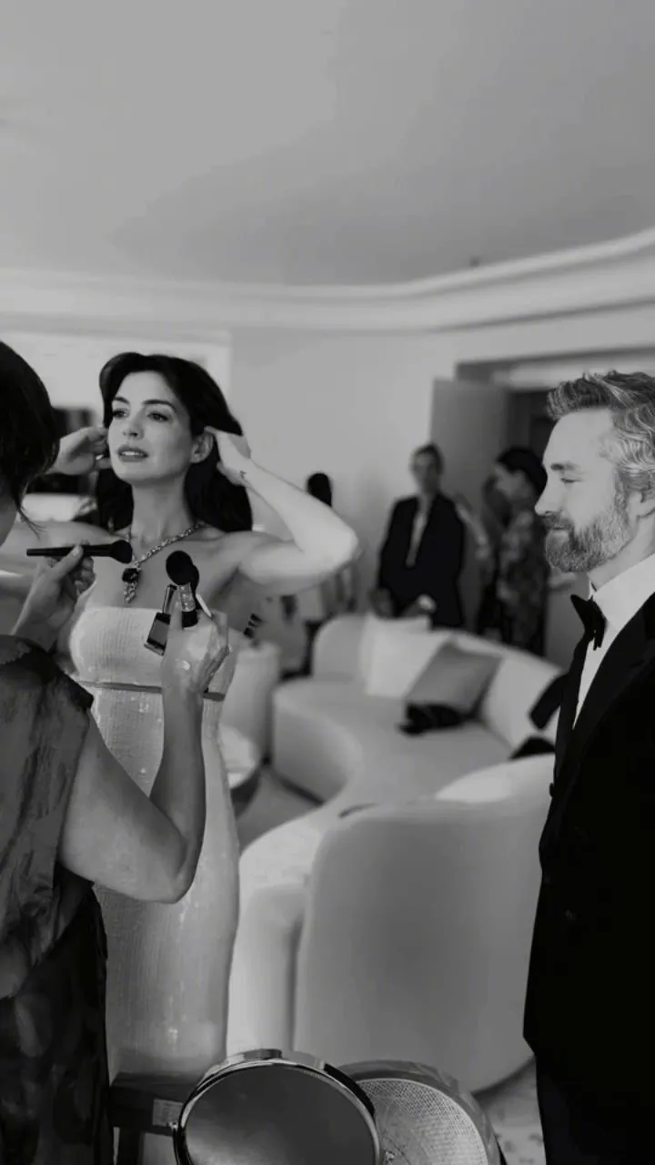 Anne Hathaway Cannes Black & White Photo