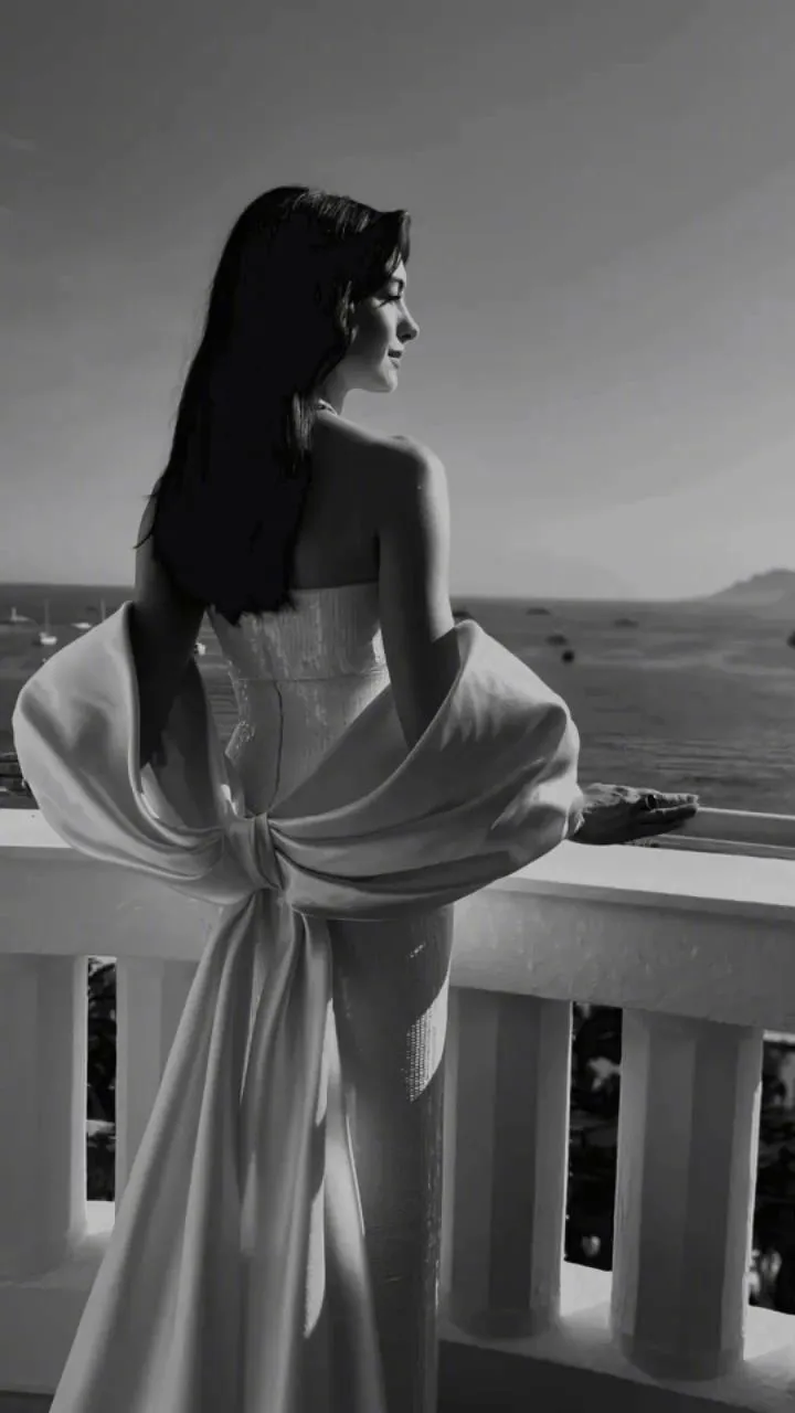 Anne Hathaway Cannes Black & White Photo
