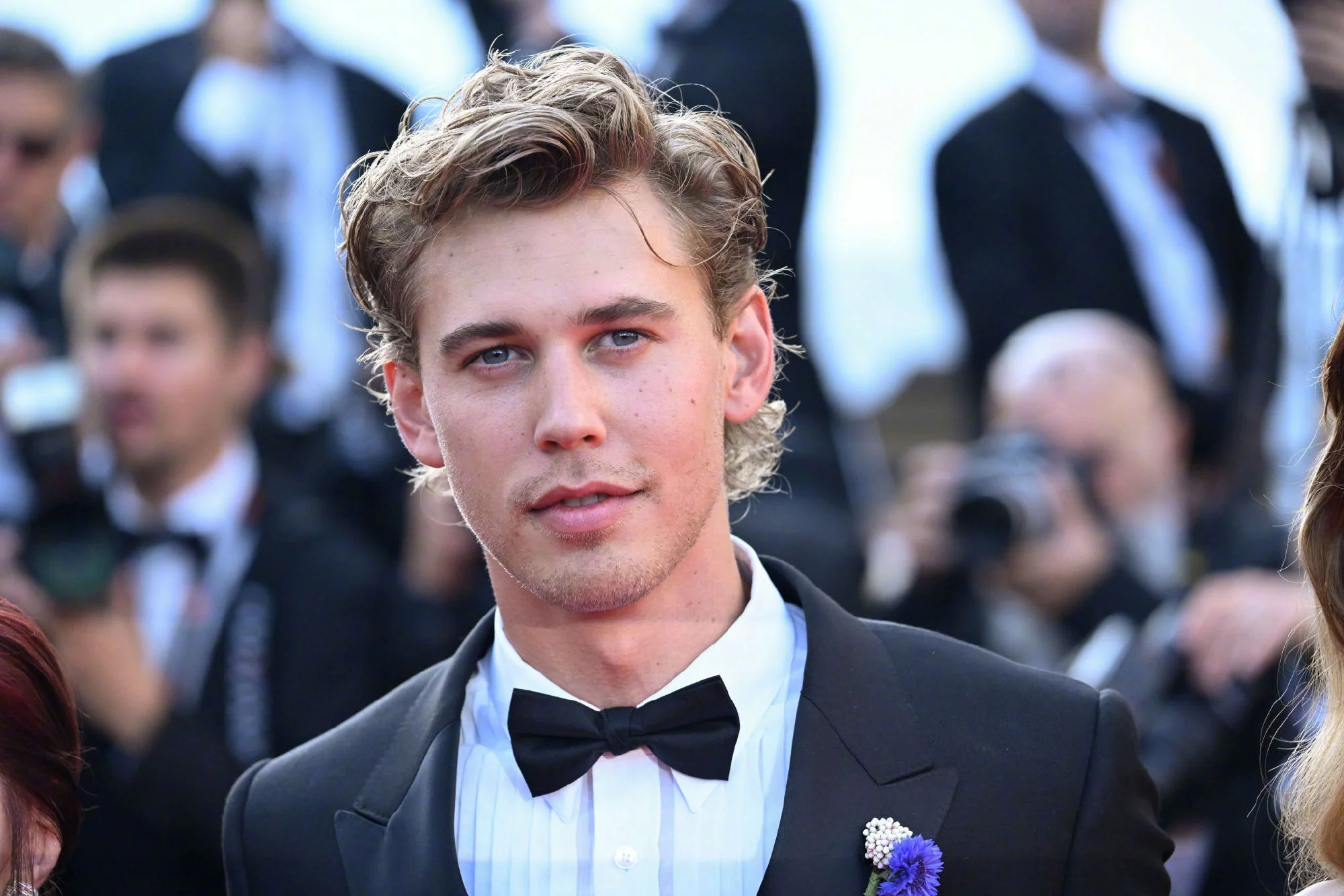 Austin Butler appears on the red carpet at the Cannes premiere of "Elvis"