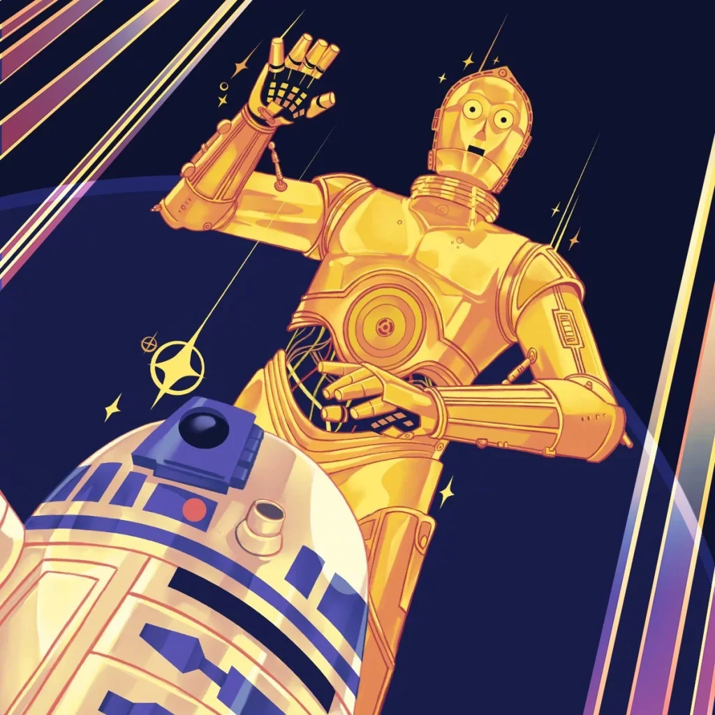 Disney official Twitter share: R2-D2 and C-3PO wish you a happy May