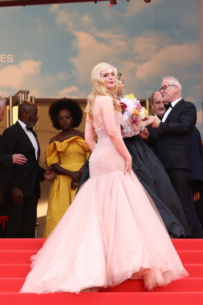 Elle Fanning on the red carpet at the Cannes Film Festival
