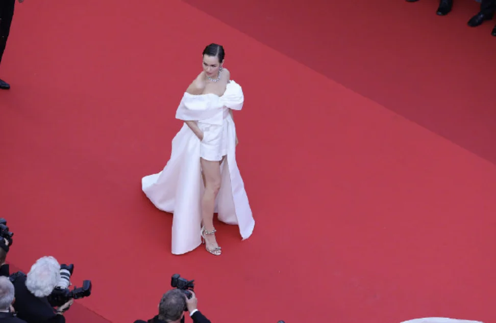 Emilia Schüle on the red carpet at the Cannes Film Festival