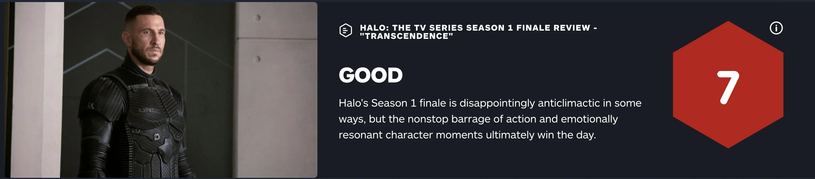 Halo Season 1 IGN 7 points: Disappointing ending, but character success