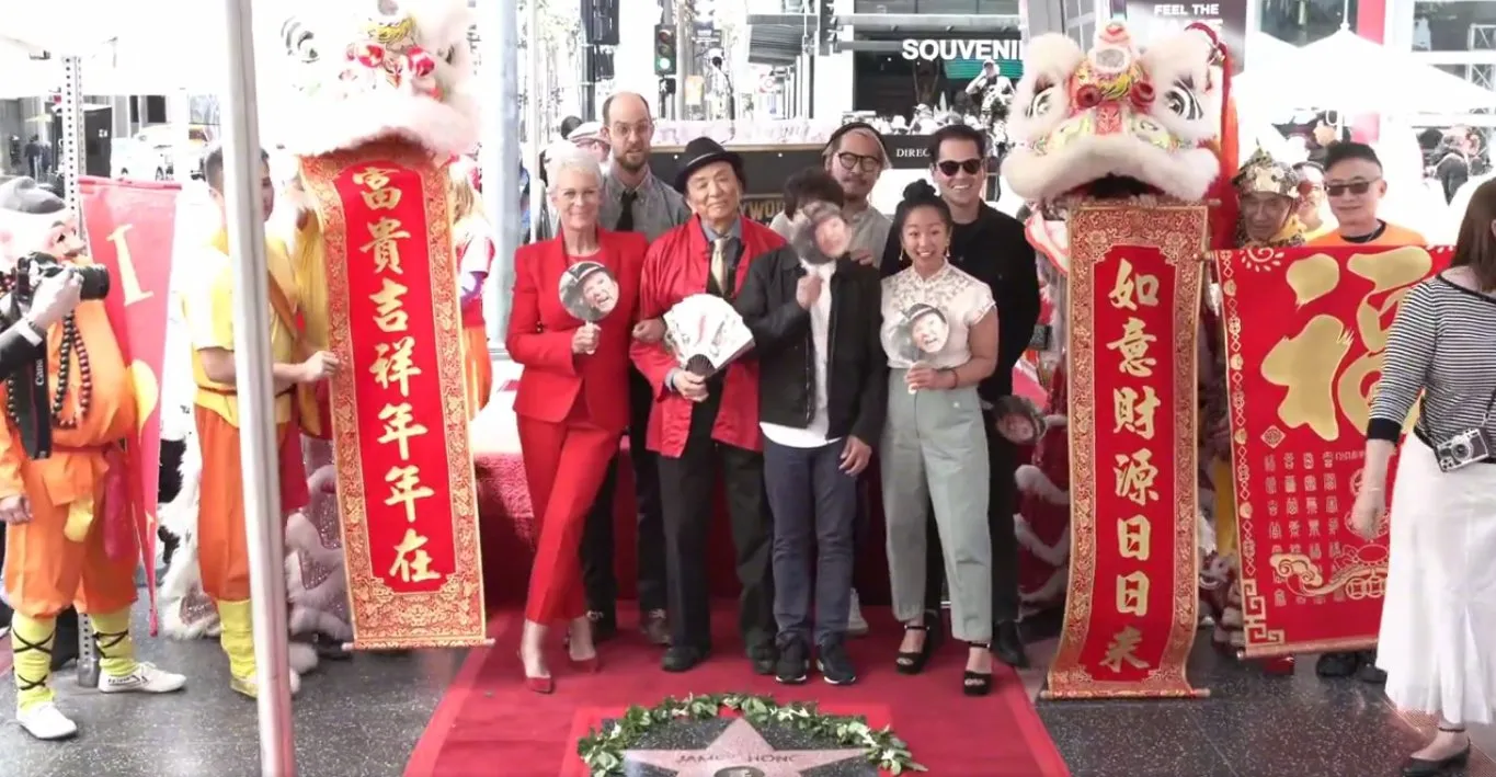 James Hong leaves his star at Walk Of Fame in Hollywood