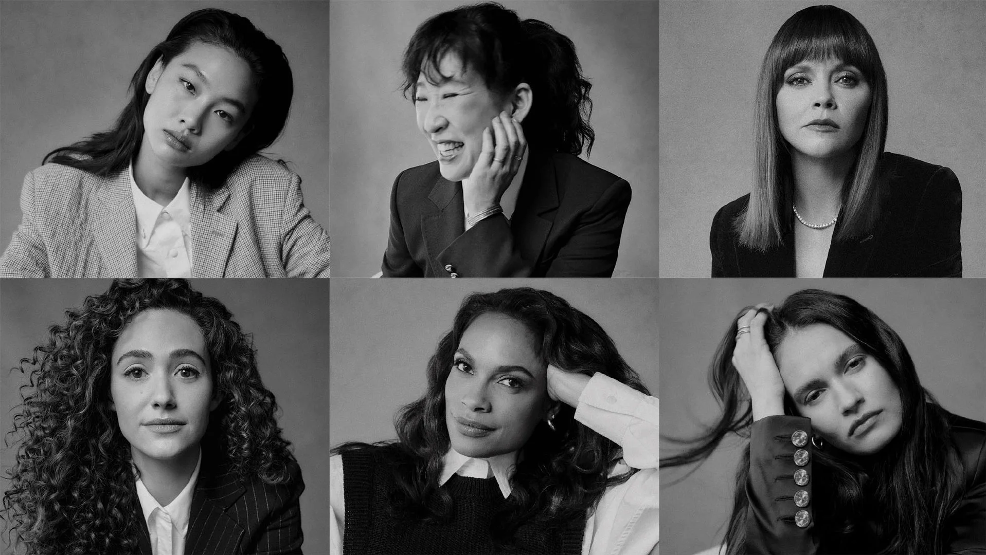 "The Hollywood Reporter" "Actress Roundtable" cover + photo, Sandra Oh, Rosario Dawson, Christina Ricci, Hoyeon Jung, Emmy Rossum, Lily James