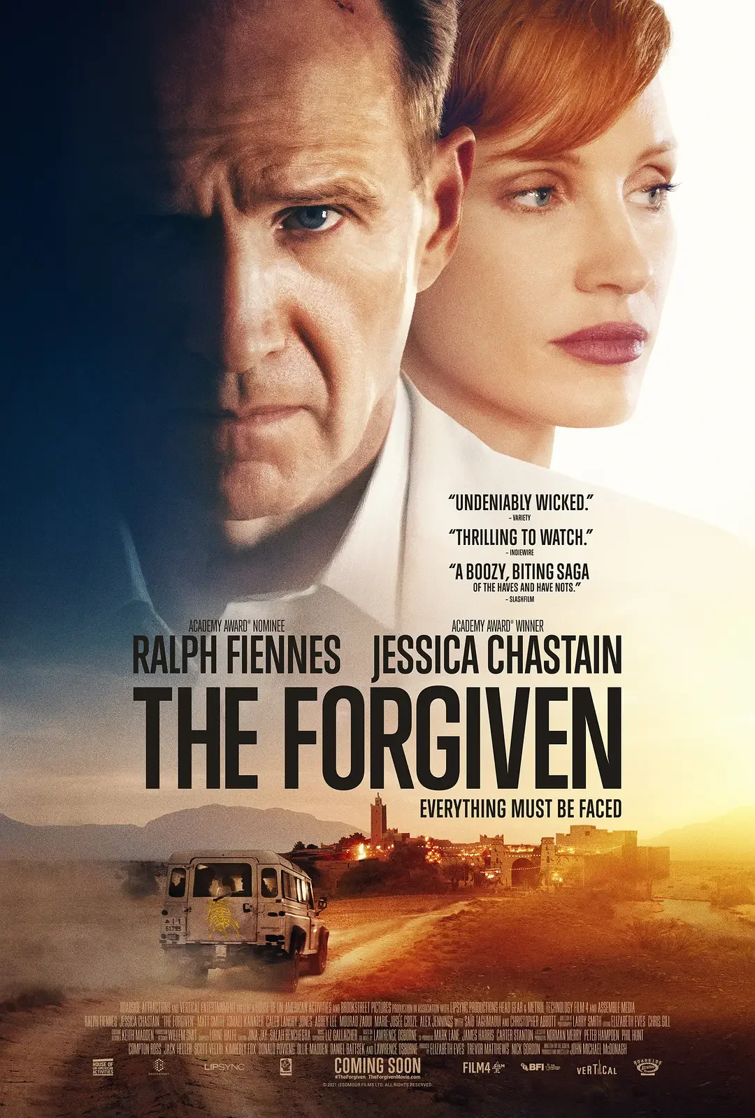 Thriller 'The Forgiven‎' starring Ralph Fiennes and Jessica Chastain releases official trailer