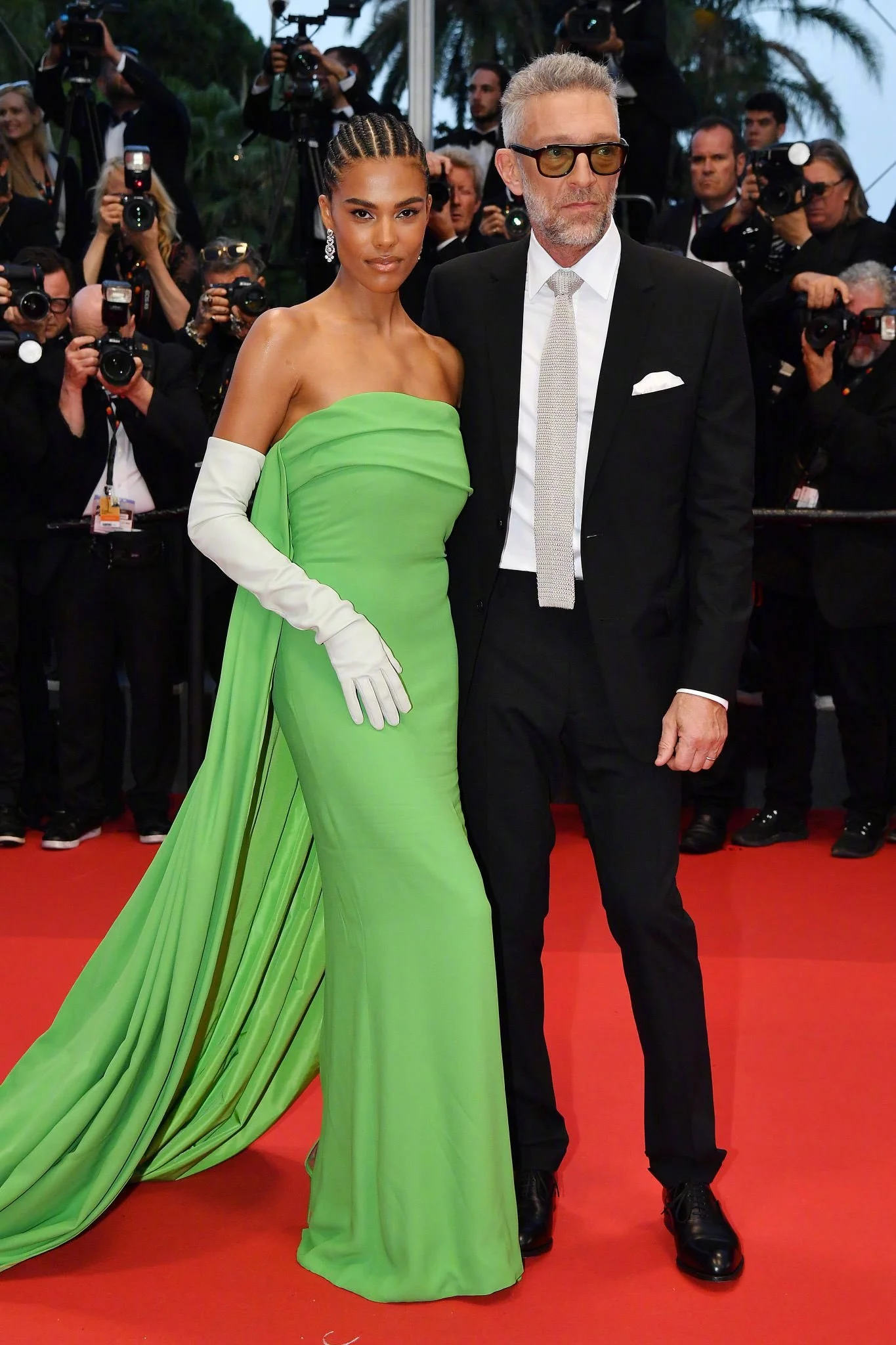 Vincent Cassel and Tina Kunakey at the premiere of "Crimes of the Future‎"