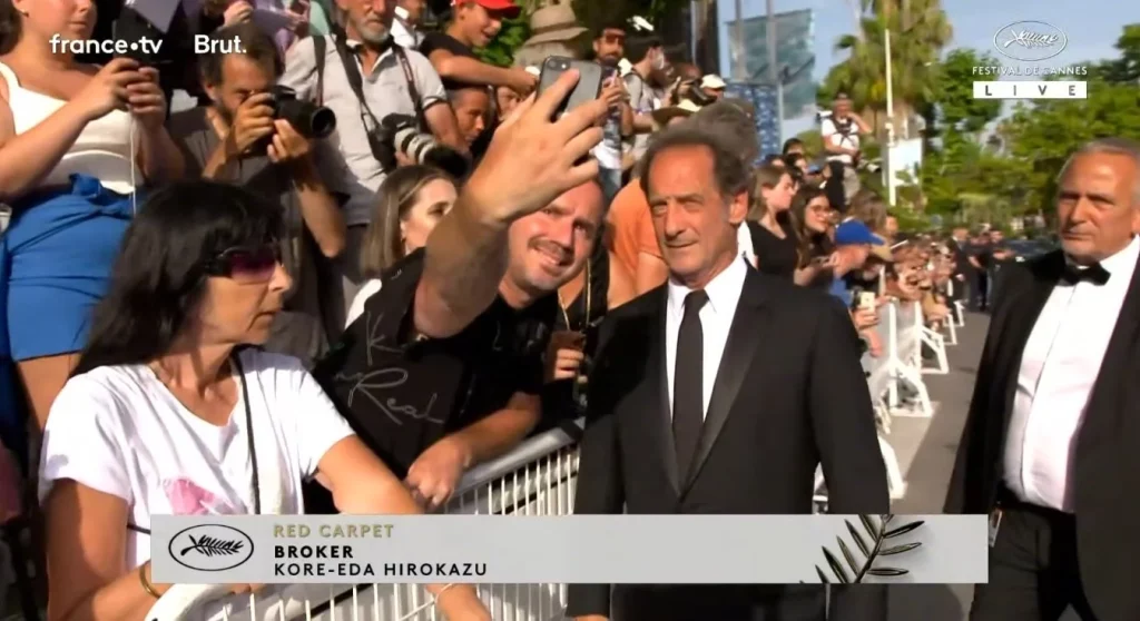 Vincent Lindon on the red carpet at the premiere of 'Broker' at Cannes Film Festival