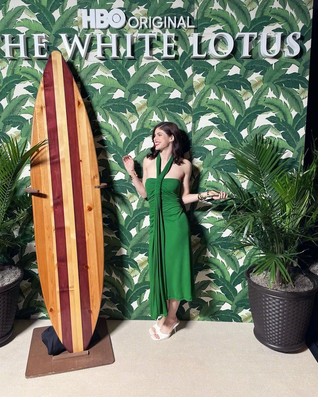 Alexandra Daddario promotes "The White Lotus"
