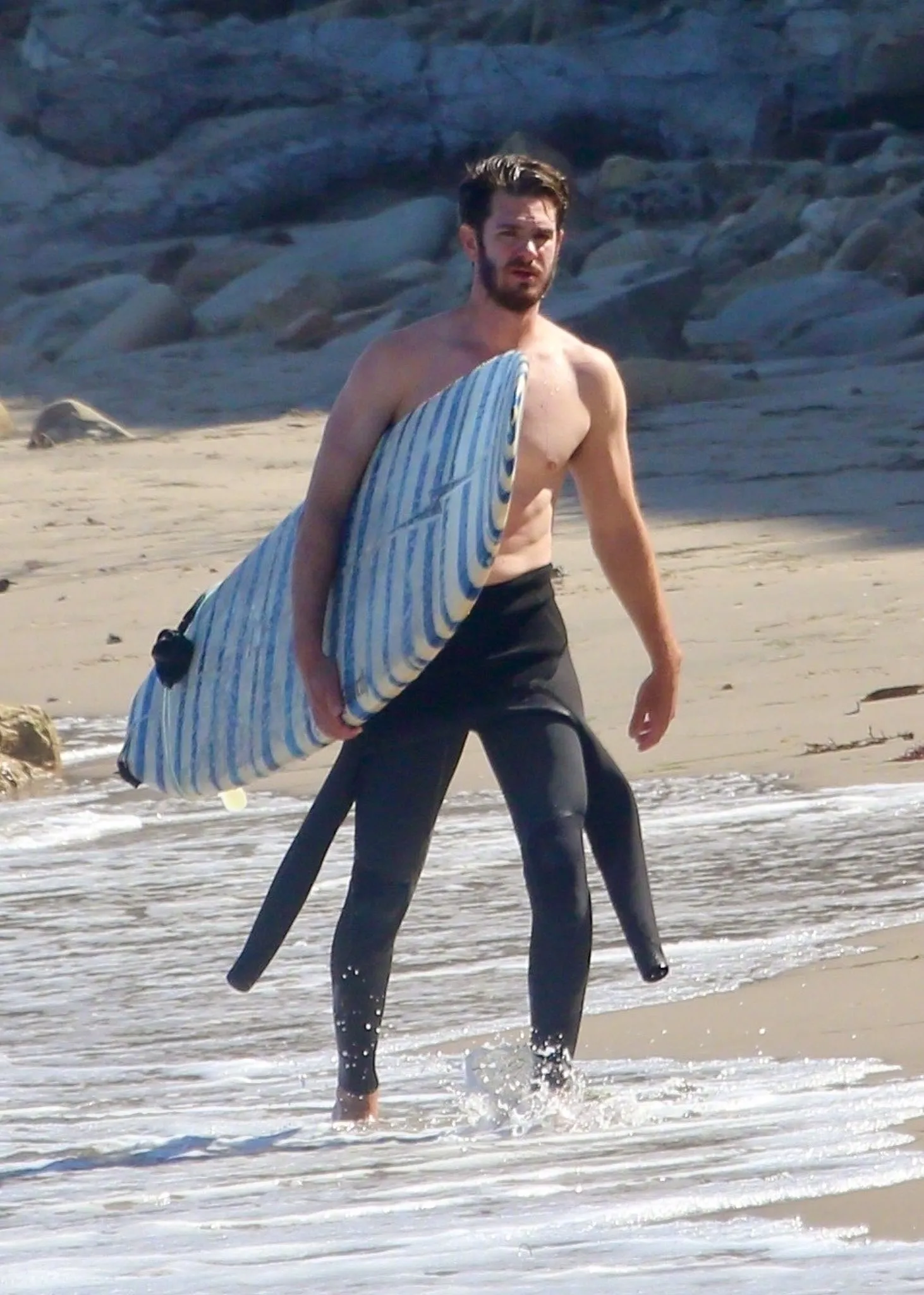 Andrew Garfield surfing in Los Angeles | FMV6
