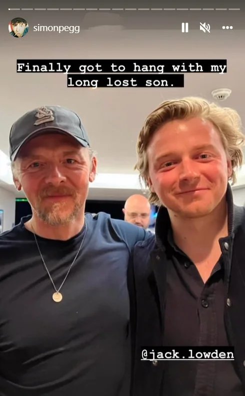 Simon Pegg posted a group photo of himself and Jack Lowden on social media
